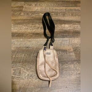 AIMEE KESTENBERG ROSE GOLD LEATHER 'JUST SAYING' STADIUM CROSSBODY SHOULDER BAG